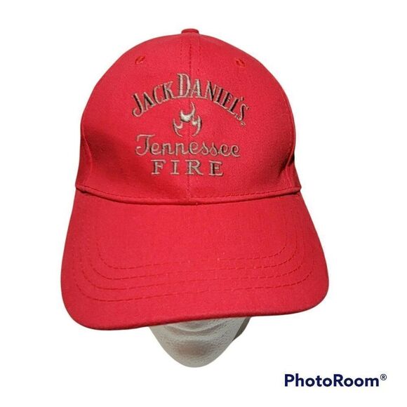 Jack Daniels Baseball Hat Tennessee Fire Stitched Red Adjustable Strap Unisex - Picture 2 of 12
